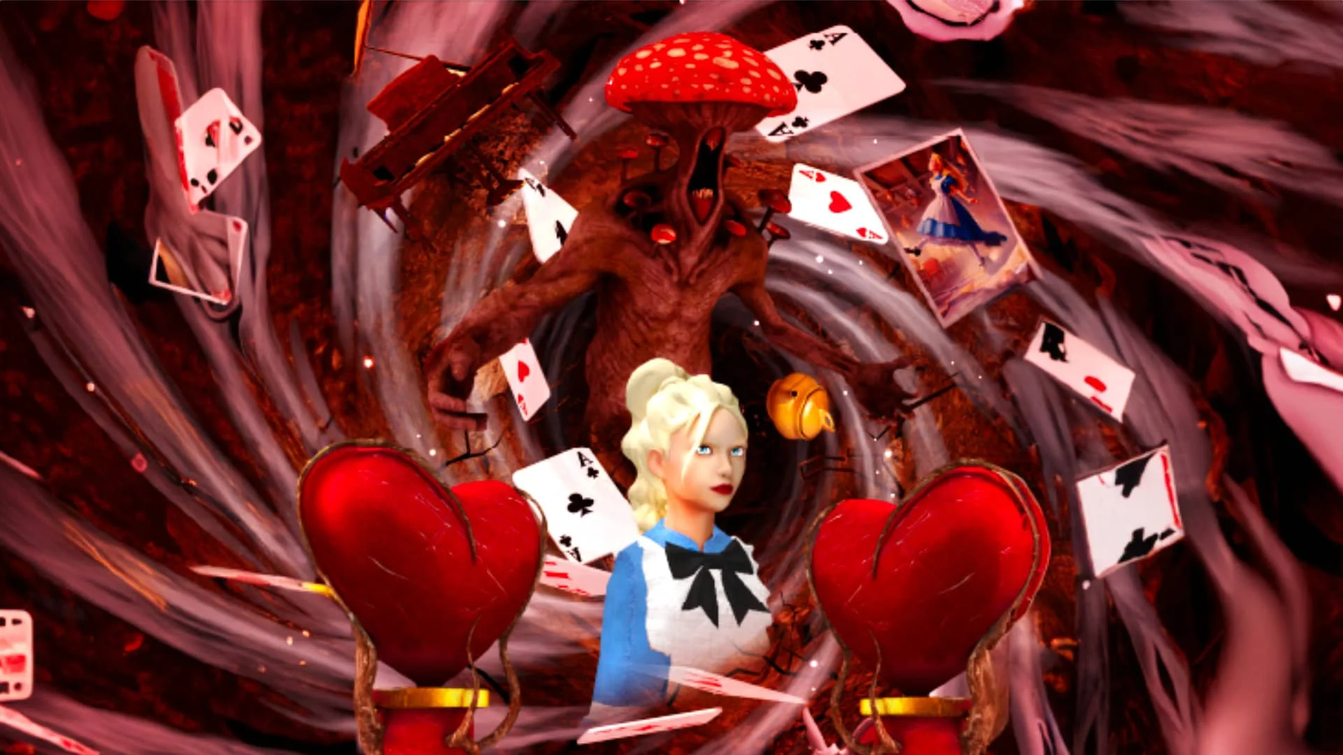 Locandina orizzontale del gioco escape room VR Alice in Wonderland