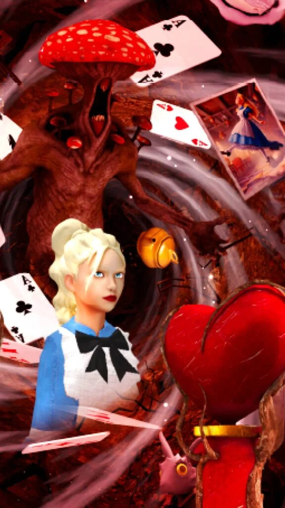 Locandina verticale del gioco escape room VR Alice in Wonderland