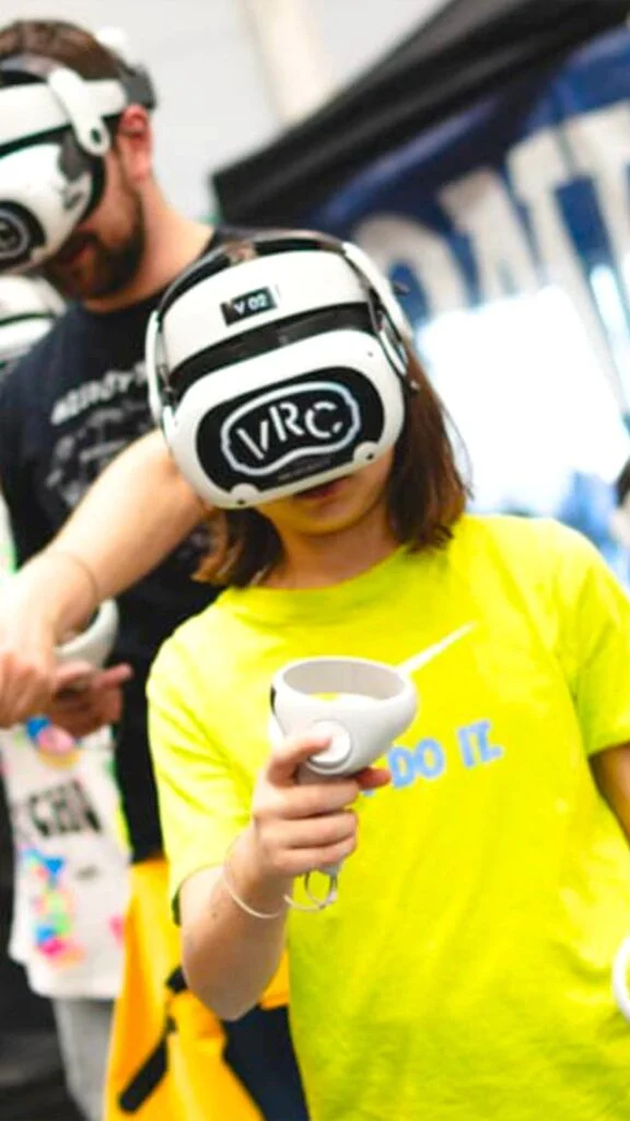 Primo piano di un giocatore VR Club
